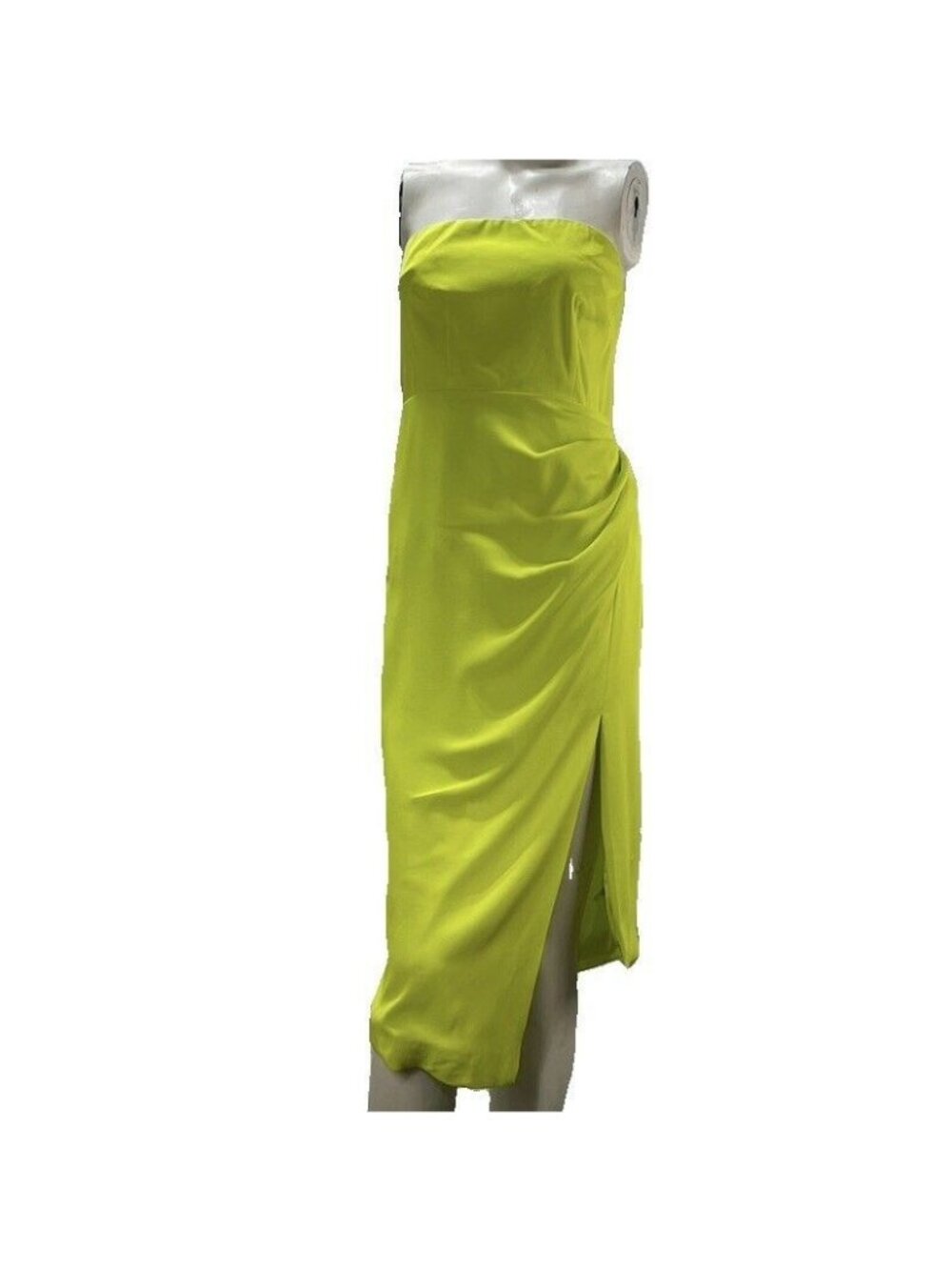 Cushnie for  Target Strapless Neon Yellow Midi Dress Size 2
